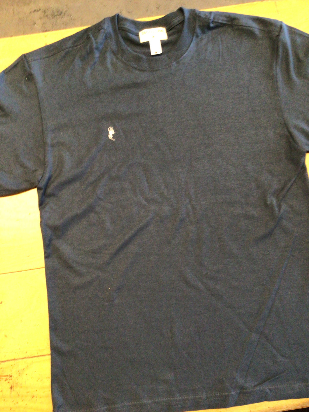 Faux-Lo Navy t shirt logo White