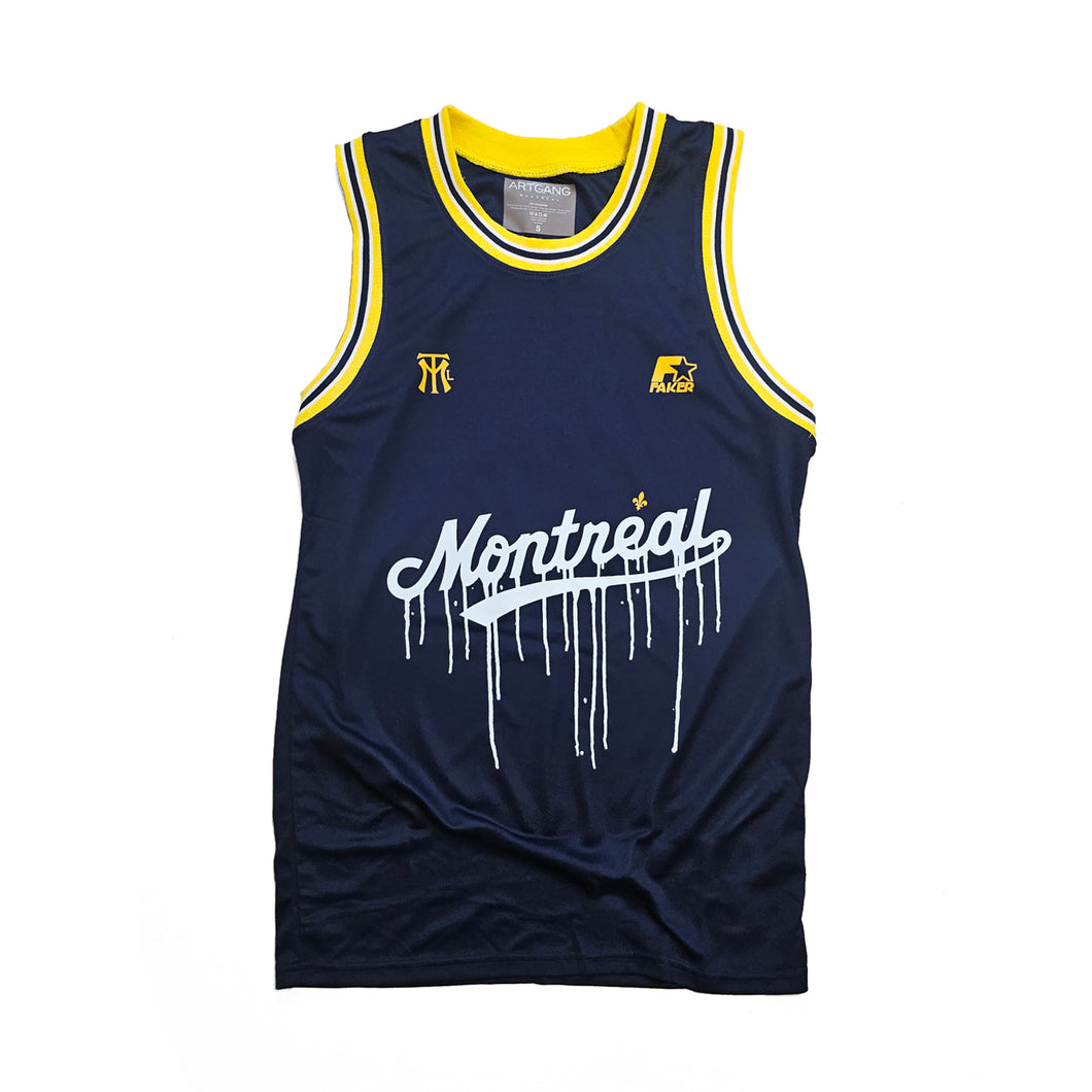 MTL BASKETBALL JERSEY - Navy-Yellow / Marine-jaune