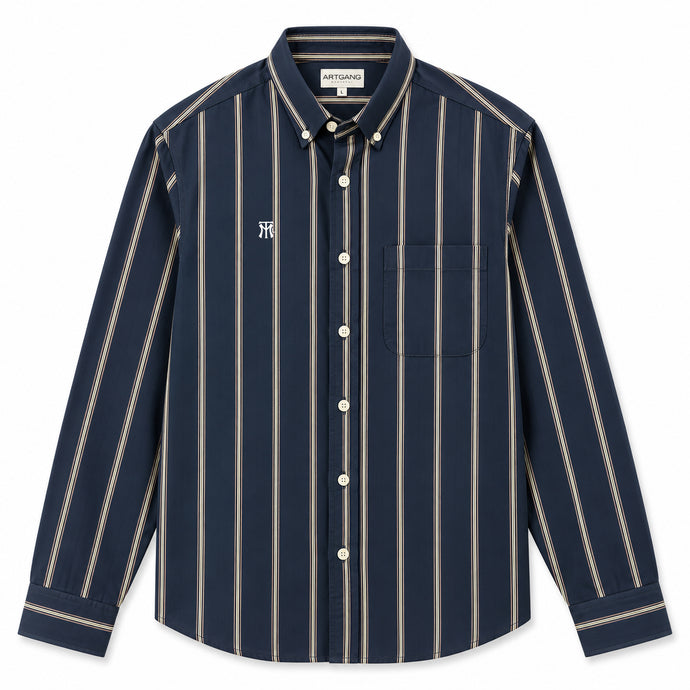 MTL PINSTRIPPED SHIRT - Marine/navy