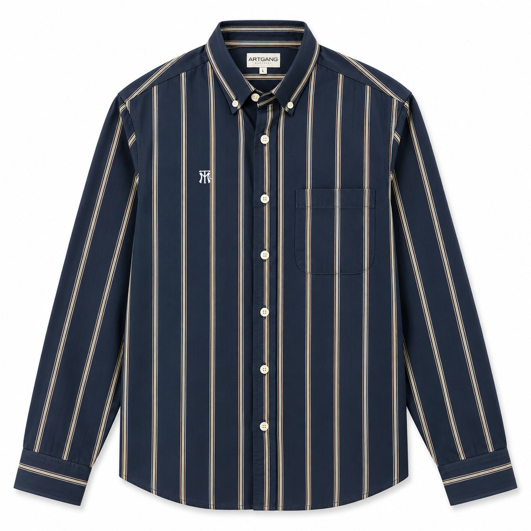 MTL PINSTRIPPED SHIRT - Marine/navy