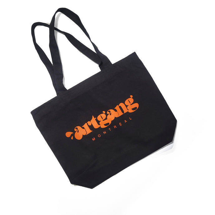 ARTGANG TOTE BAG - Black (orange print)
