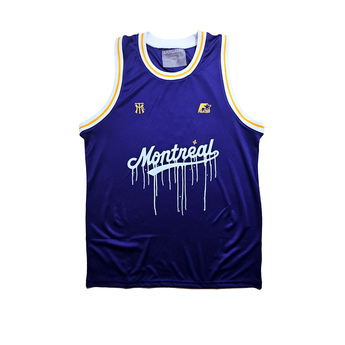 MTL BASKETBALL JERSEY - Mauve-Jaune/Purple-Yellow