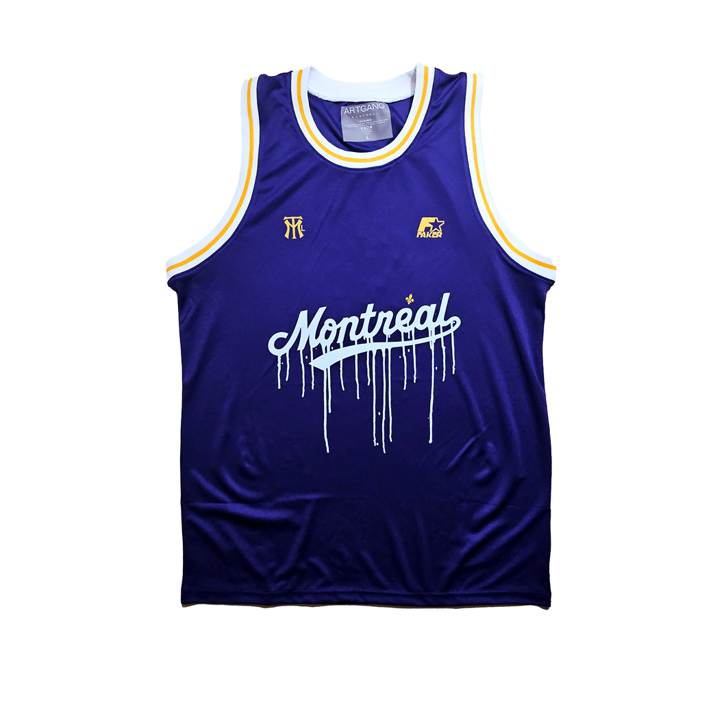 MTL BASKETBALL JERSEY - Mauve-Jaune/Purple-Yellow