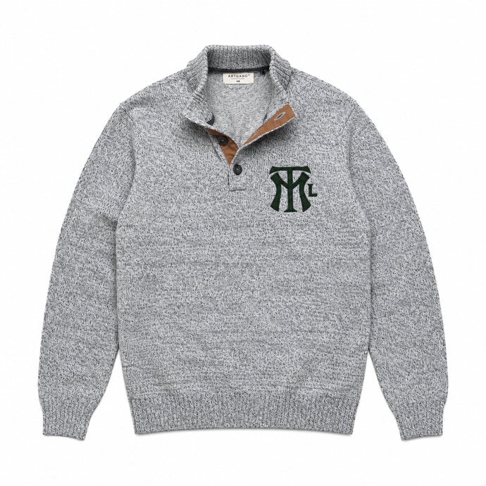 MTL HERITAGE 3 BUTTON SWEATER - Grey / Gris