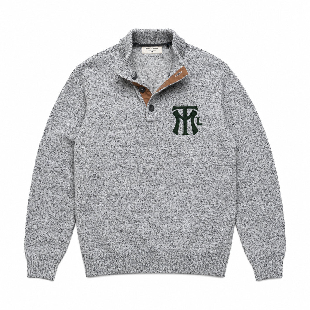 MTL HERITAGE 3 BUTTON SWEATER - Grey / Gris