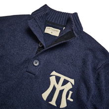 MTL HERITAGE 3 BUTTON SWEATER - Marin/Navy
